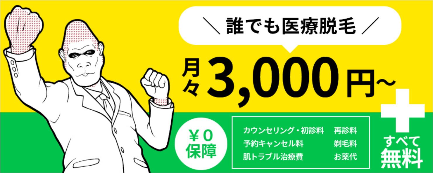 ゴリラクリニックのゴリラ全身脱毛