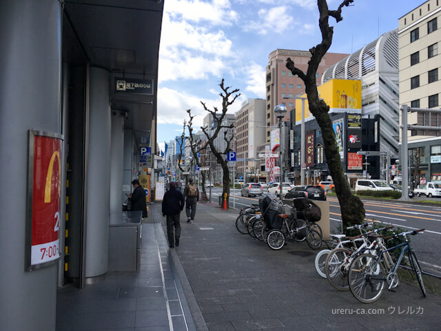 地下鉄の栄駅8番出口から地上に上がったところ