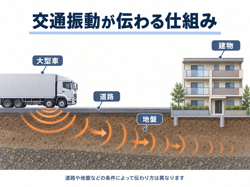 交通振動が伝わる仕組み
