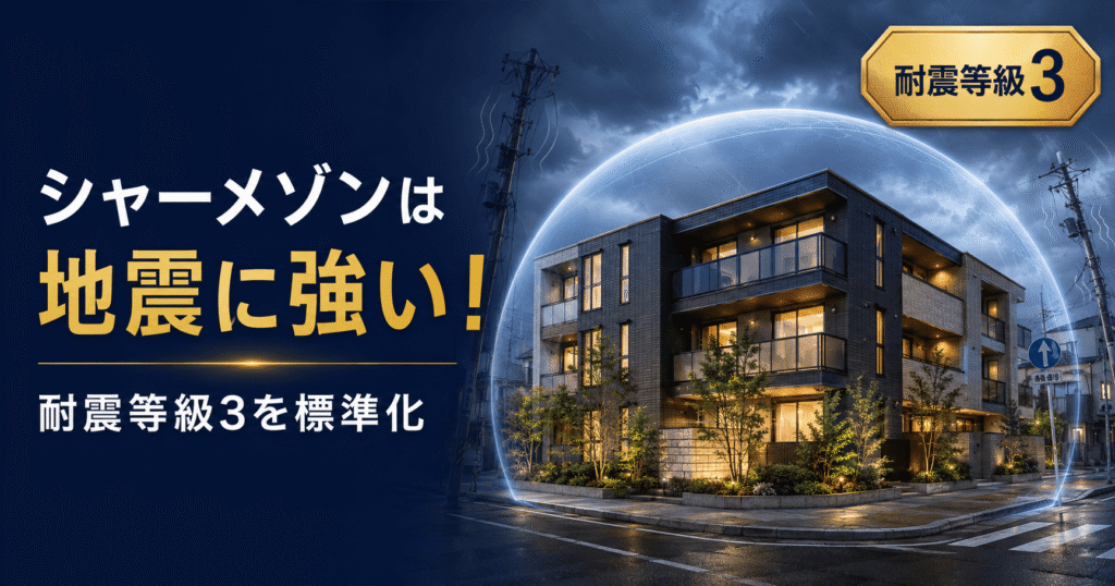 シャーメゾンが地震に強いか解説した記事のアイキャッチ画像
